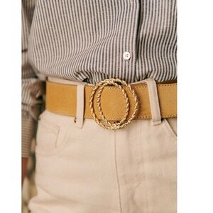 Sezane Gold Buckle Tan Belt